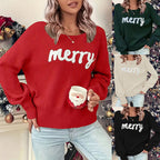 Knitted Women Crew Neck Christmas Sweater