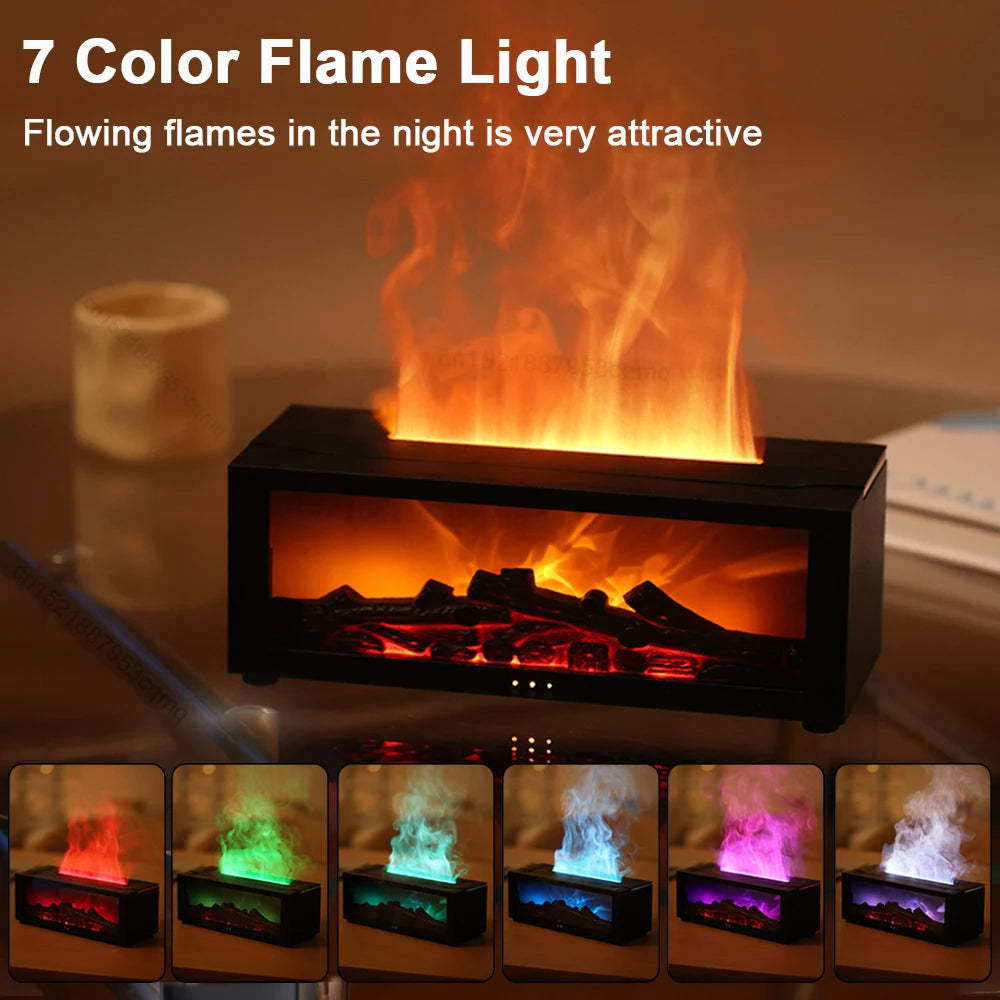 Perfect Christmas Gift: 3D Flame Aromatherapy Diffuser with Large Mist Output and Colorful LED Lights