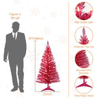 4 Ft Red Artificial Christmas Tree With 50 Lights And 112 Branch