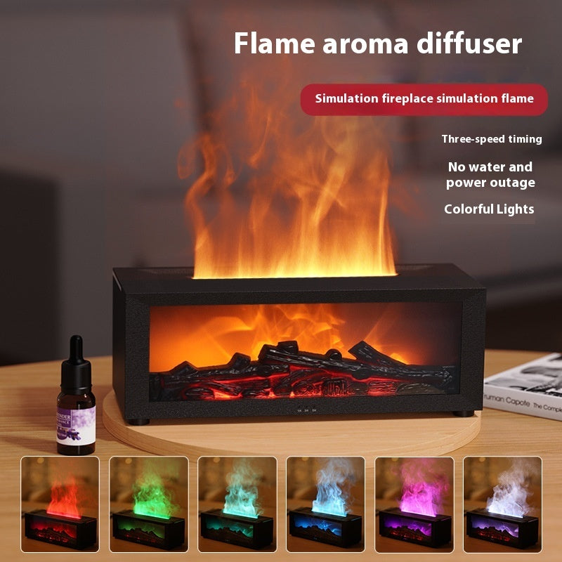 Perfect Christmas Gift: 3D Flame Aromatherapy Diffuser with Large Mist Output and Colorful LED Lights