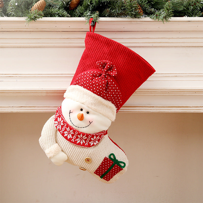 Large Red White Knitted Christmas Decor For Home