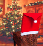 4pcs 12pcs Christmas Chair Covers Santa Hat Chair Covers