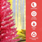 4 Ft Red Artificial Christmas Tree With 50 Lights And 112 Branch