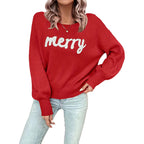 Knitted Women Crew Neck Christmas Sweater