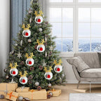 5PCS Disco Mirror Elk Horn Christmas Ball Silvery Xmas Tree Decoration