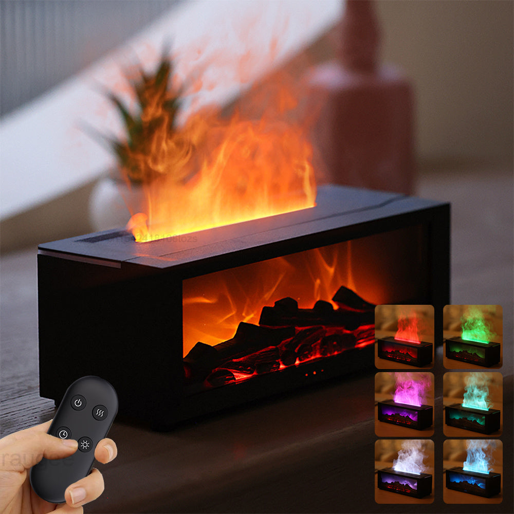 Perfect Christmas Gift: 3D Flame Aromatherapy Diffuser with Large Mist Output and Colorful LED Lights