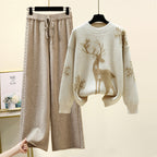 Sweater Was Thin And Versatile Casual Pants Two-piece Suit