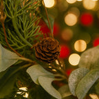 24in Christmas Wreath Foliage Cedar With Pinecone & Berry Accents Artificial Plants Garland