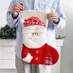 Large Red White Knitted Christmas Decor For Home